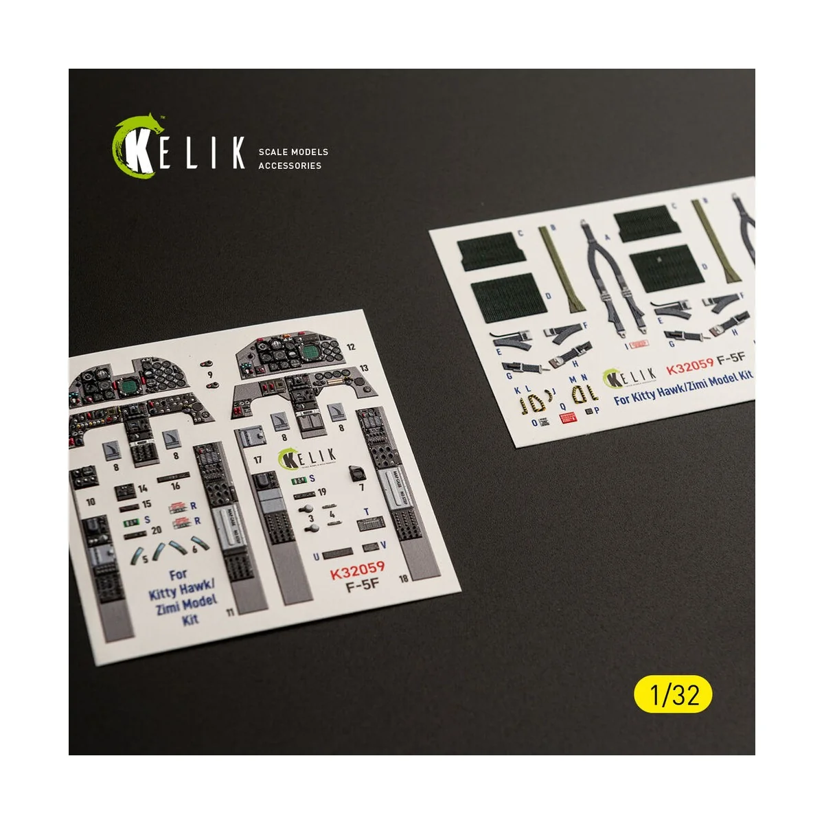F-5F - interior 3D decals for Kitty Hawk/Zimi models kit, 1/32 - Ke...
