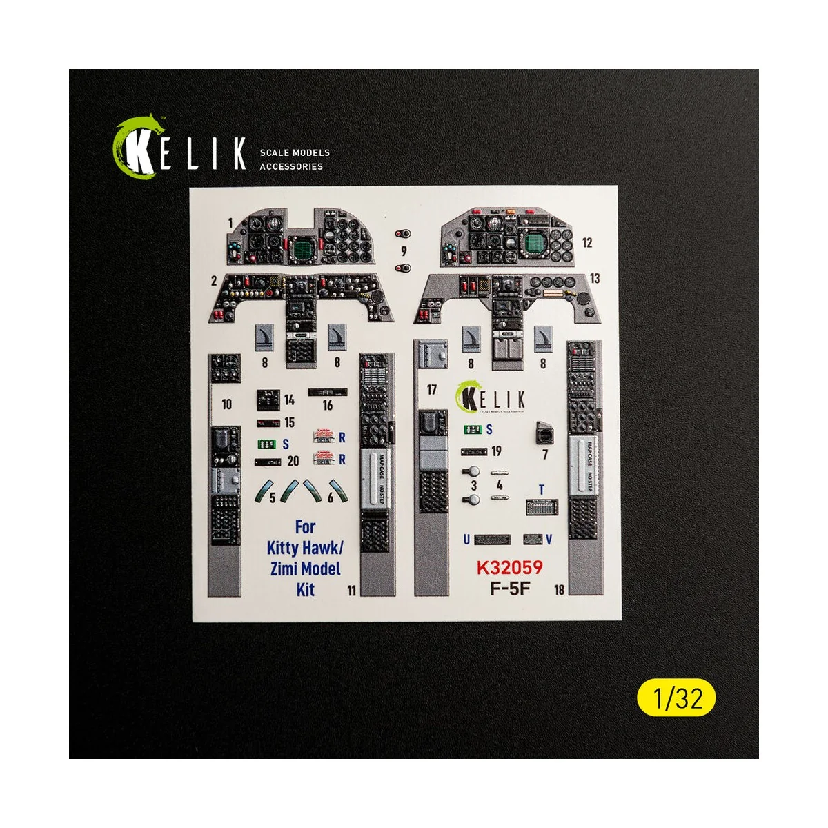 F-5F - interior 3D decals for Kitty Hawk/Zimi models kit, 1/32 - Ke...