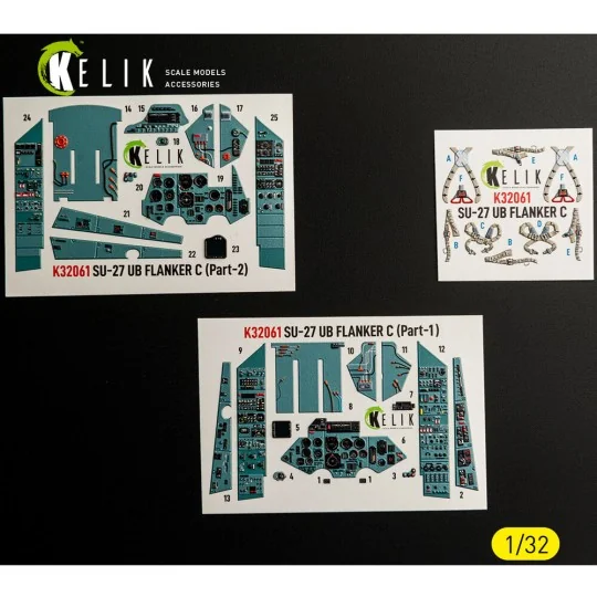 SU-27UB Flanker C - interior 3D decals for Trumpeter kit, 1/32 - Ke...