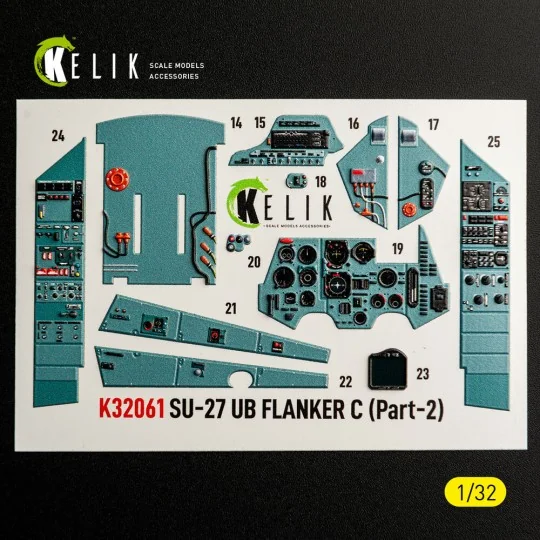 SU-27UB Flanker C - interior 3D decals for Trumpeter kit, 1/32 - Ke...