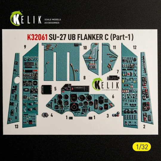 SU-27UB Flanker C - interior 3D decals for Trumpeter kit, 1/32 - Ke...