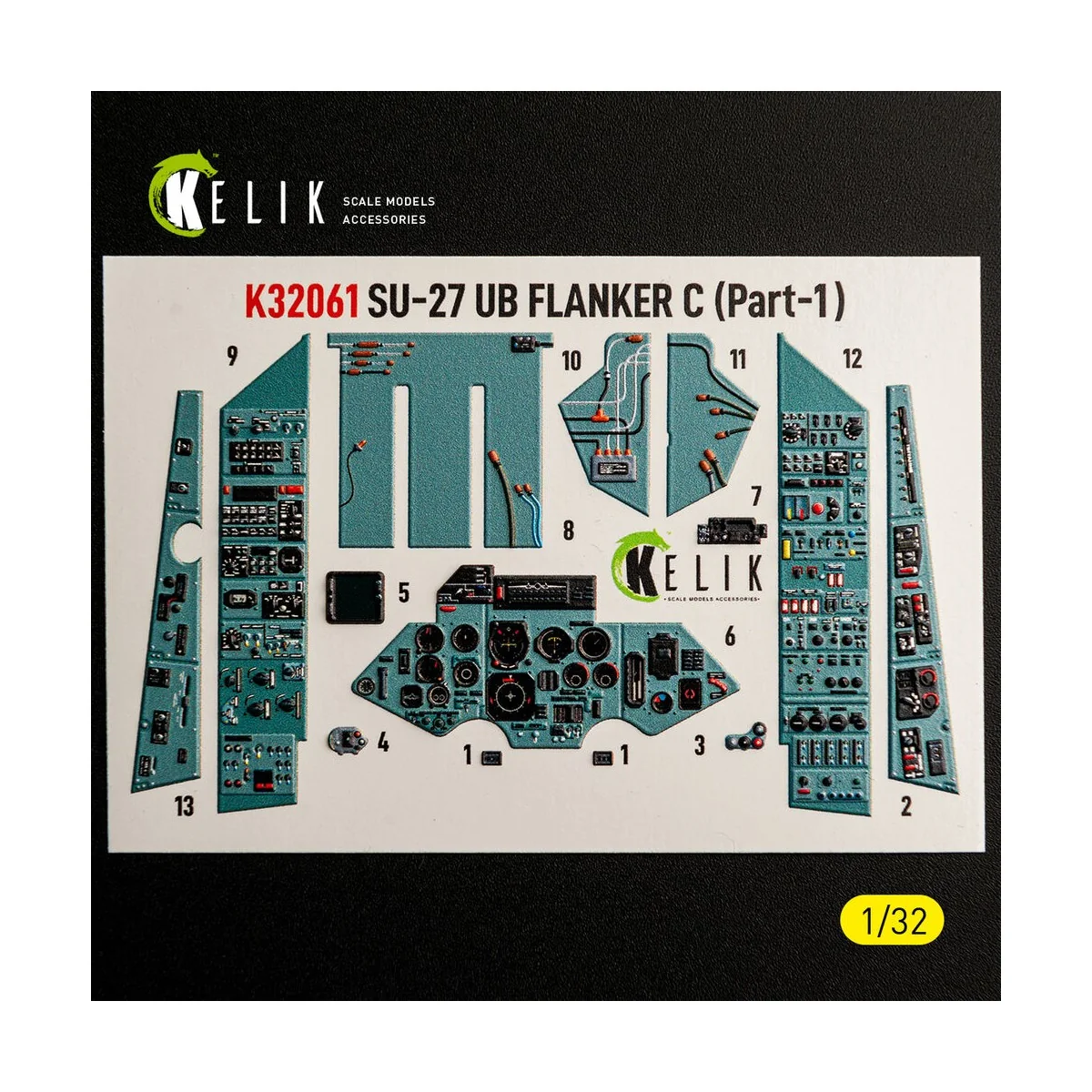 SU-27UB Flanker C - interior 3D decals for Trumpeter kit, 1/32 - Ke...
