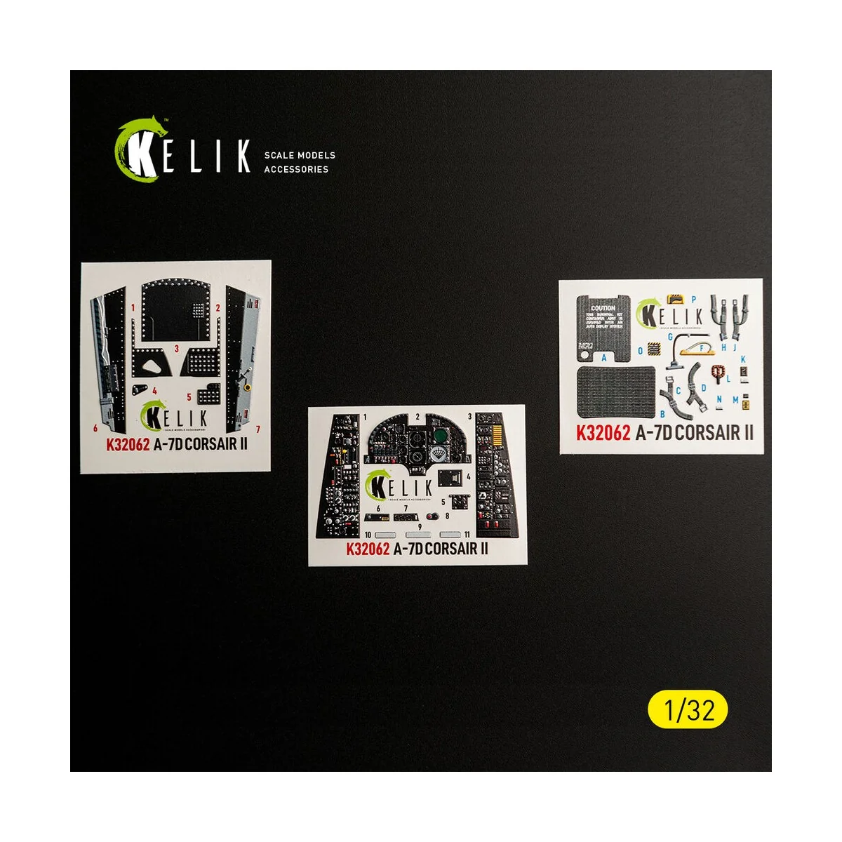 A-7D CORSAIR II - interior 3D decals for Trumpeter kit, 1/32 - Keli...