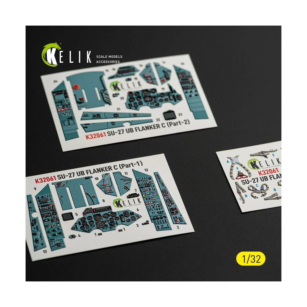 SU-27UB Flanker C - interior 3D decals for Trumpeter kit, 1/32 - Ke...