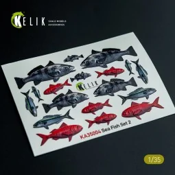 Sea Fish set Type 2 - 3D Decal for dioramas, 1/35 - Kelik KA35004 2