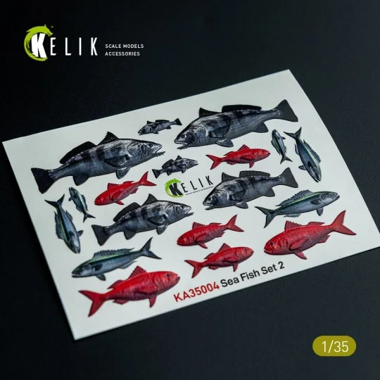 Sea Fish set Type 2 - 3D Decal for dioramas, 1/35 - Kelik KA35004