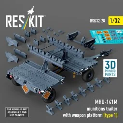 MHU-141M munitions trailer with weapon platform (type 1) (3D Printe...