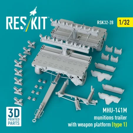 MHU-141M munitions trailer with weapon platform (type 1) (3D Printe...