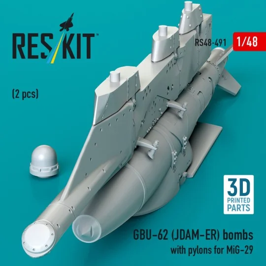 GBU-62 (JDAM-ER) bombs with pylons for MiG-29 Fulcrum (2 pcs) (3D P...
