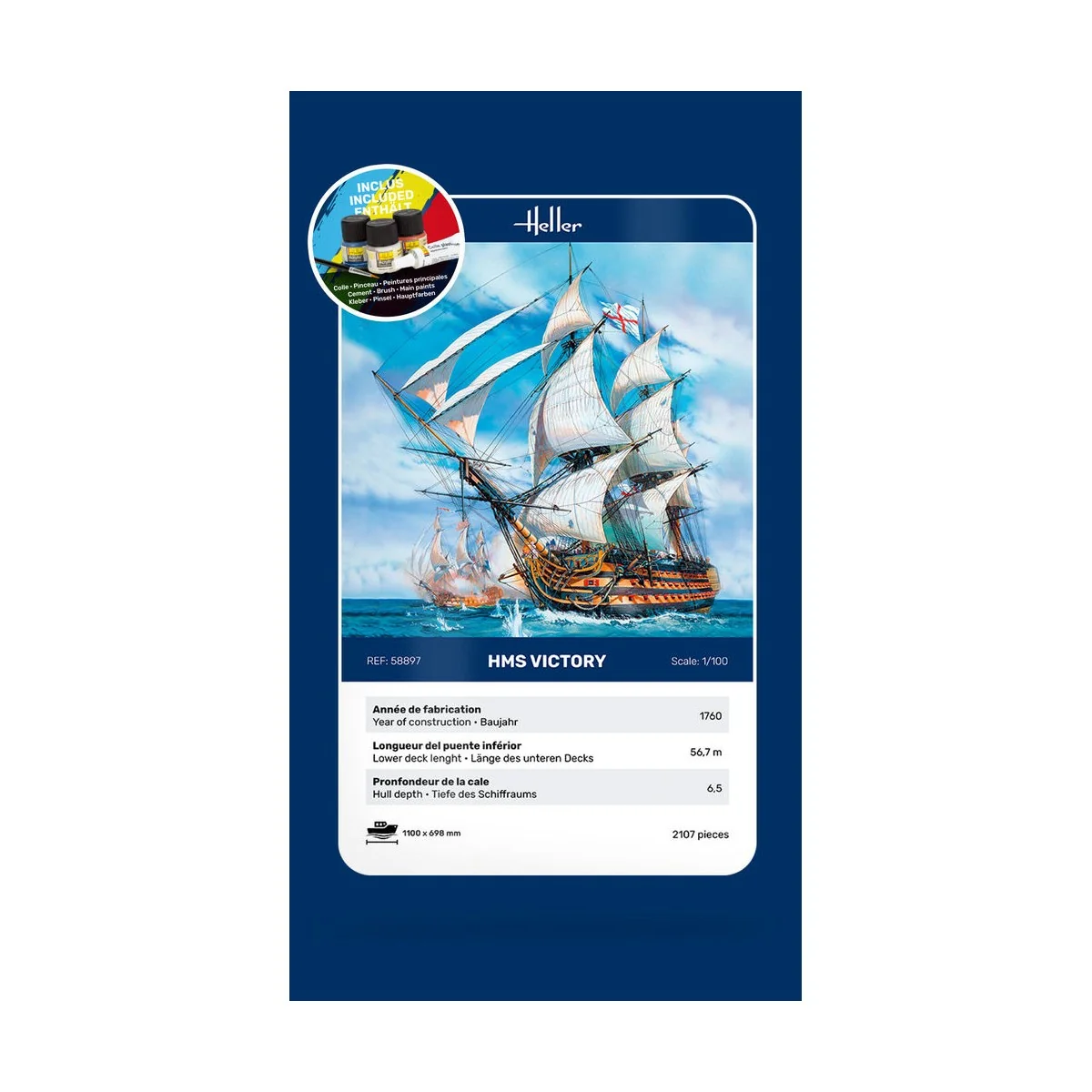 STARTER KIT HMS Victory, 1/100 - Heller 58897