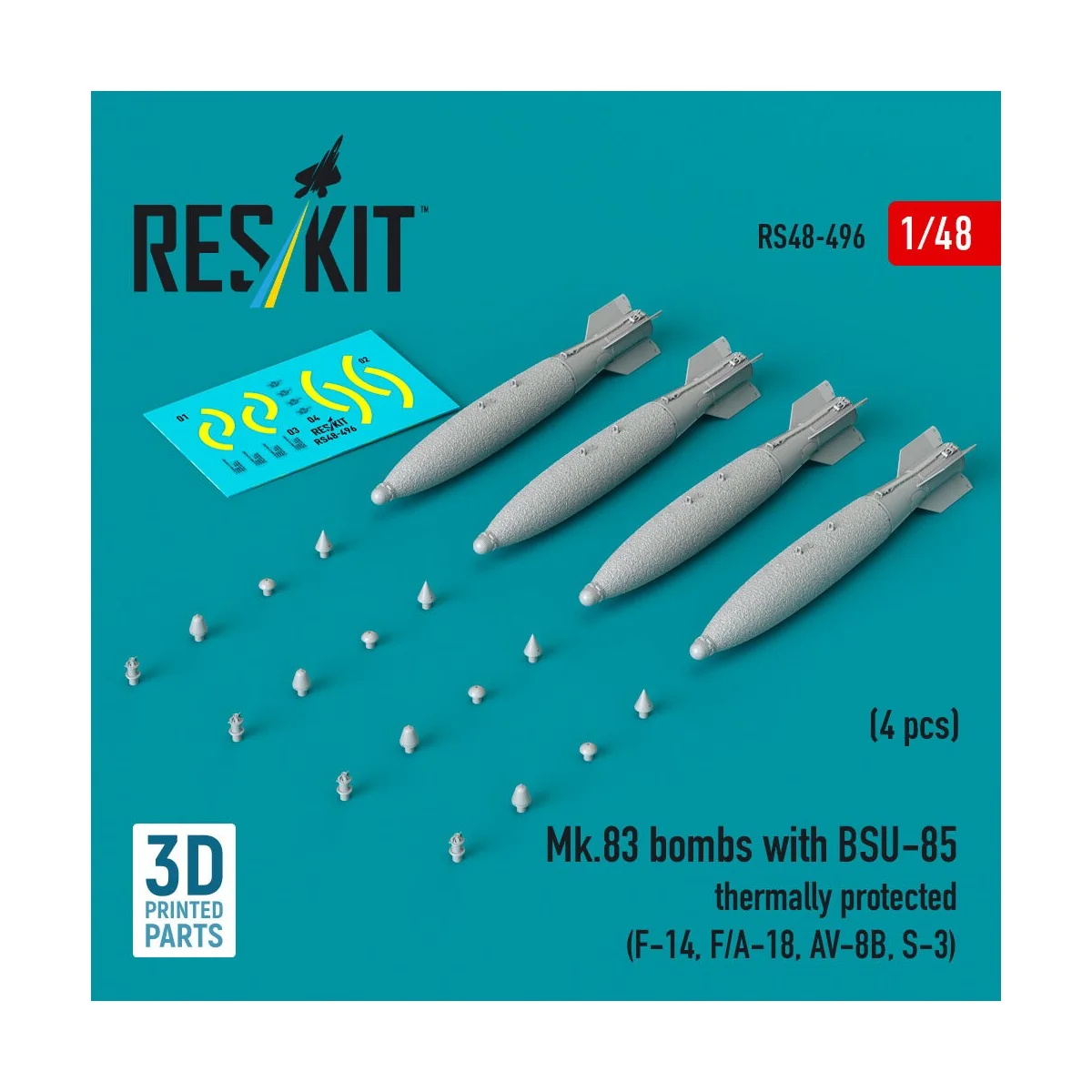 Mk.83 bombs with BSU-85 thermally protected (4 pcs) (F-14, F/A-18, ...