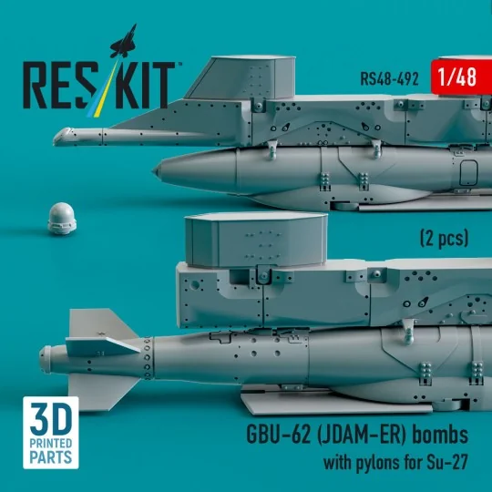 GBU-62 (JDAM-ER) bombs with pylons for Su-27 Flanker (2 pcs) (3D Pr...