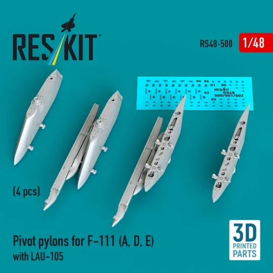 Pivot pylons for F-111 (A, D, E) with LAU-105 (4 pcs) (3D Printed),...
