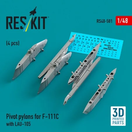 Pivot pylons for F-111C with LAU-105 (4 pcs) (3D Printed), 1/48 - R...