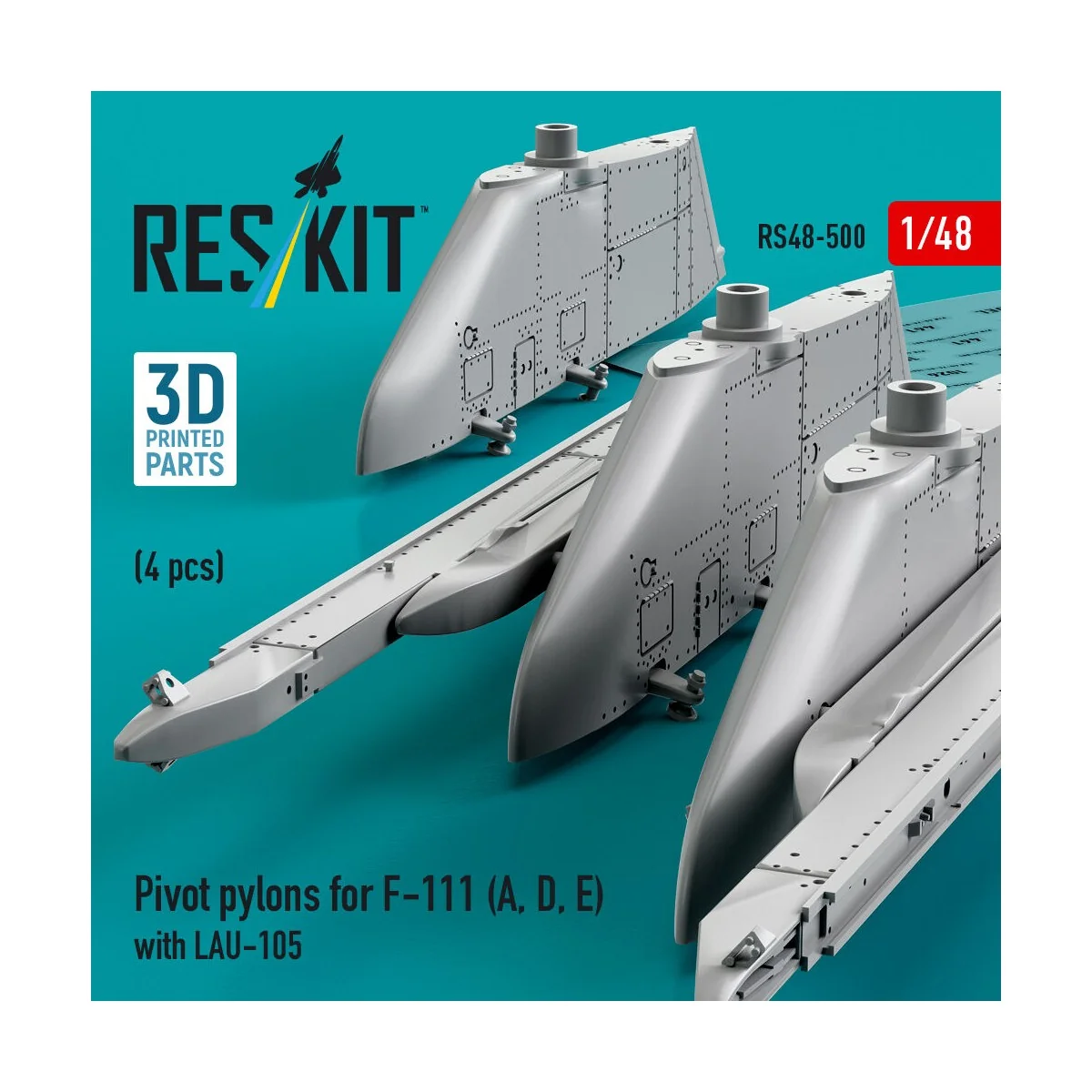Pivot pylons for F-111 (A, D, E) with LAU-105 (4 pcs) (3D Printed),...