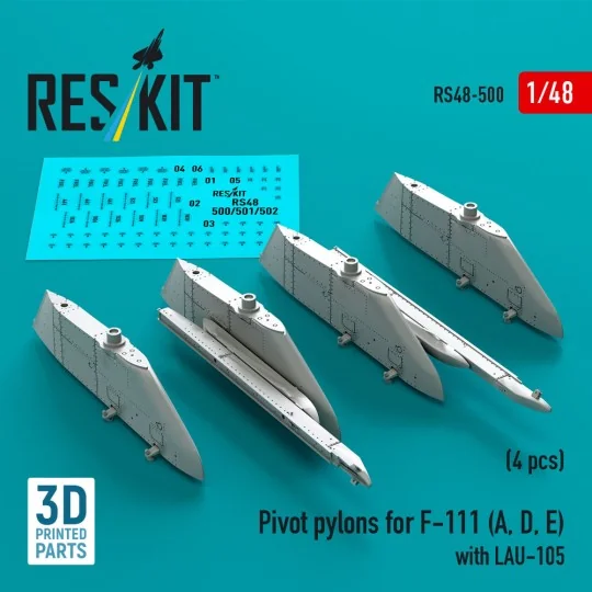 Pivot pylons for F-111 (A, D, E) with LAU-105 (4 pcs) (3D Printed),...