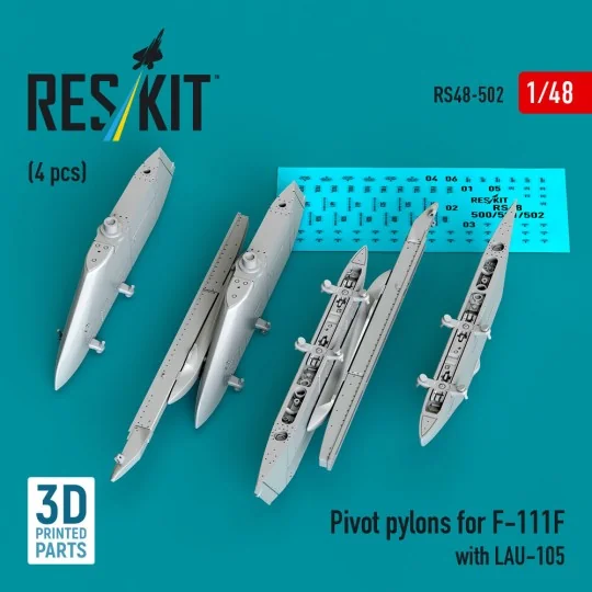 Pivot pylons for F-111F with LAU-105 (4 pcs) (3D Printed), 1/48 - R...