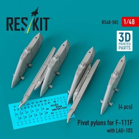 Pivot pylons for F-111F with LAU-105 (4 pcs) (3D Printed), 1/48 - R...