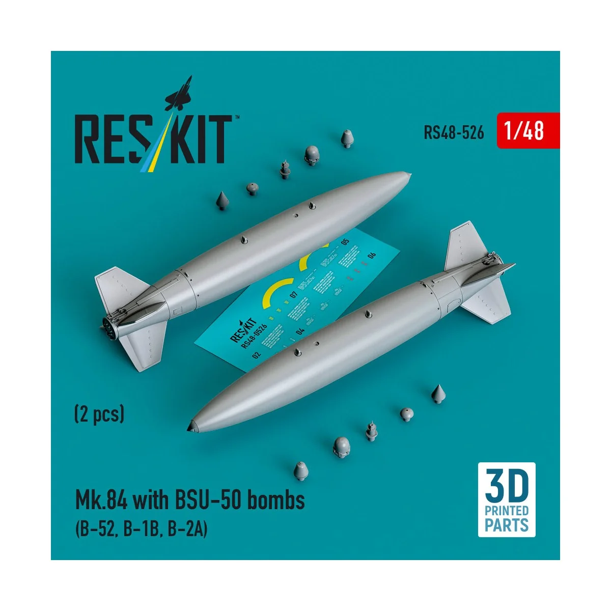 Mk.84 with BSU-50 bombs (2 pcs) (B-52, B-1B, B-2A) (3D printed), 1/...