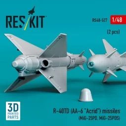 R-40TD (AA-6 Acrid) missiles (2 pcs) (MiG-25PD, MiG-25PDS) (3D prin... 2