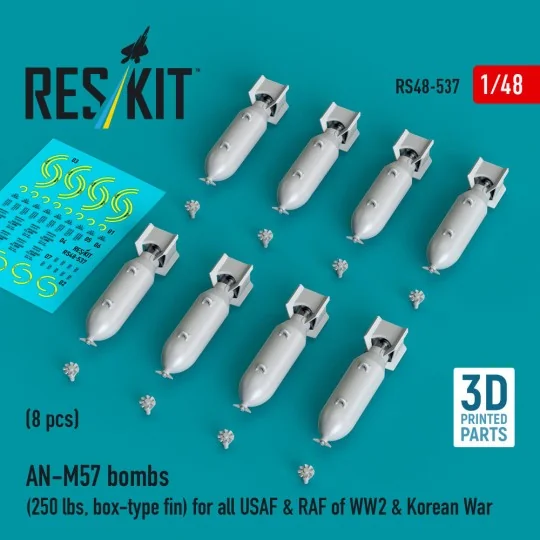 AN-M57 bombs (250 lbs, box-type fin) for all USAF & RAF of WW2 & Ko... AN-M57 bombs (250 lbs, box-type fin) for all USAF & RAF of WW2 & Ko...
