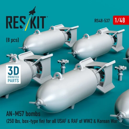 AN-M57 bombs (250 lbs, box-type fin) for all USAF & RAF of WW2 & Ko... AN-M57 bombs (250 lbs, box-type fin) for all USAF & RAF of WW2 & Ko...
