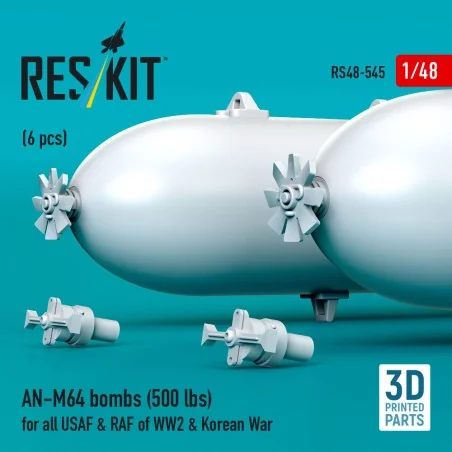 AN-M64 bombs (6 pcs) (500 lbs) for all USAF & RAF of WW2 & Korean W...