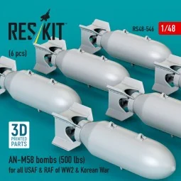AN-M58 bombs (6 pcs) (500 lbs) for all USAF & RAF of WW2 & Korean W... 2