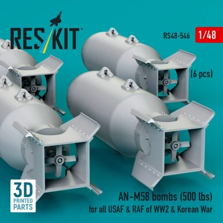 AN-M58 bombs (6 pcs) (500 lbs) for all USAF & RAF of WW2 & Korean W...