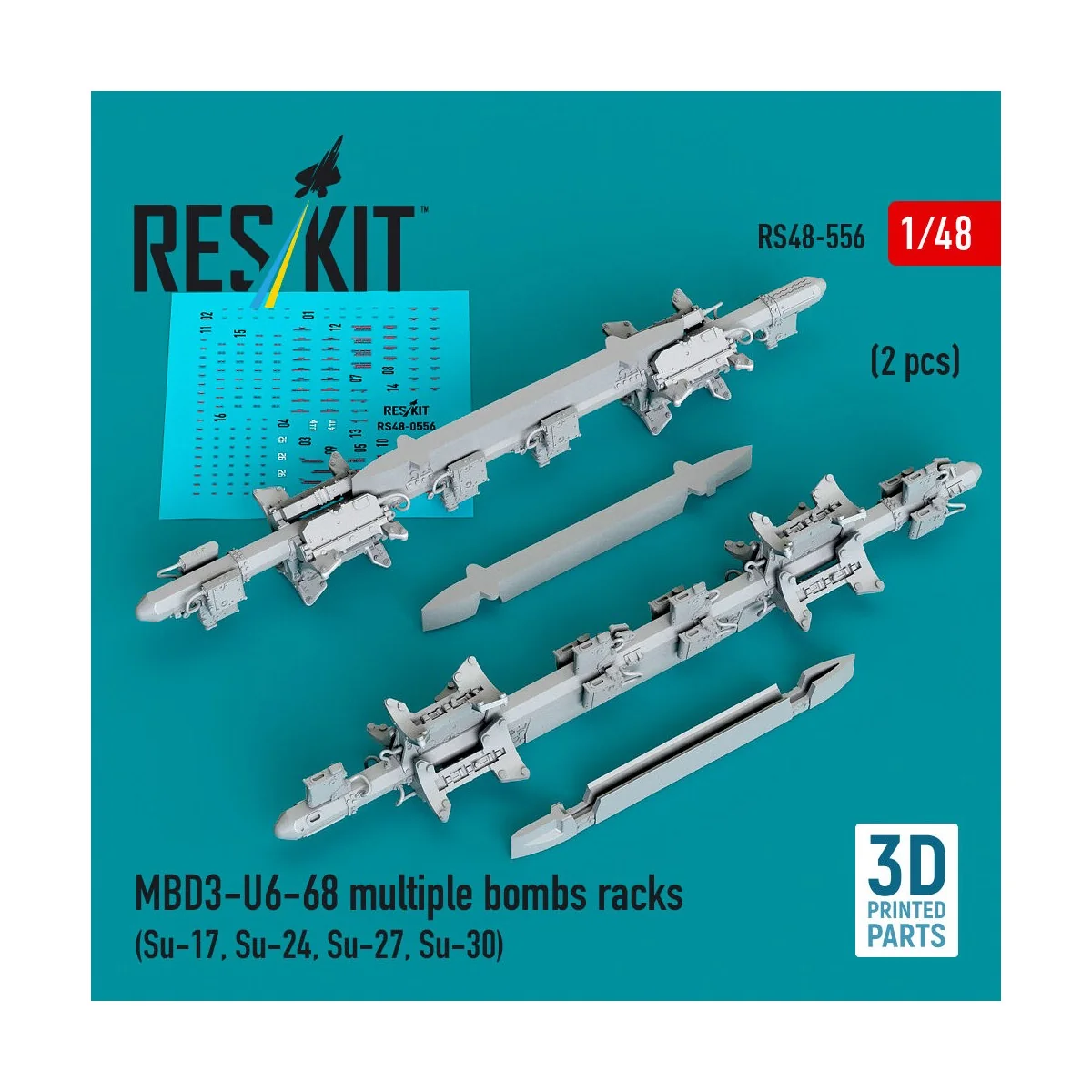 MBD3-U6-68 multiple bombs racks (2 pcs) (Su-17, Su-24, Su-27, Su-30...