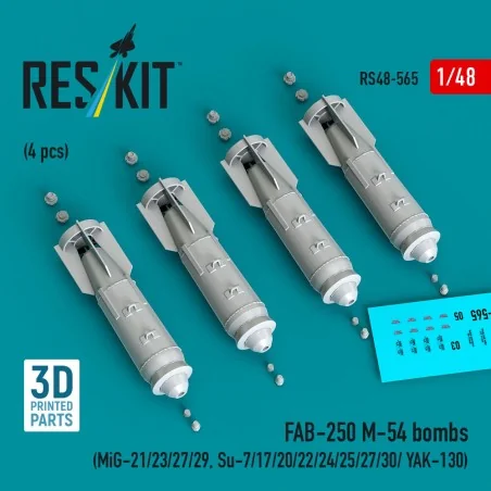 FAB-250 ?-54 bombs (4 pcs) (MiG-21/23/27/29, Su-7/17/20/22/24/25/27...