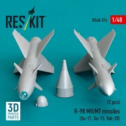 R-98 MR/MT missiles (2 pcs) (Su-11, Su-15, Yak-28) (3D Printed), 1/... 2