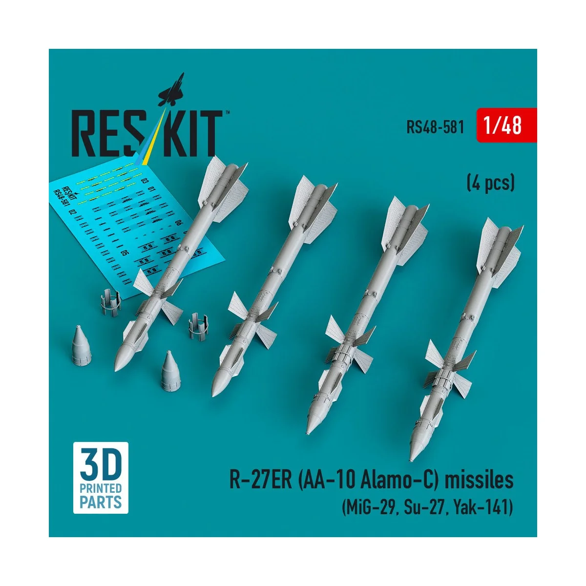 R-27ER (AA-10 Alamo-C) missiles (4 pcs) (MiG-29, Su-27, Yak-141) (3...