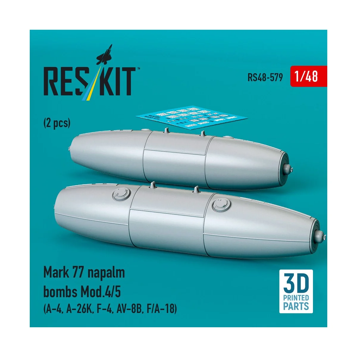 Mark 77 napalm bombs Mod.4/5 (2pcs) (A-4, A-26K, F-4, AV-8B, F/A-18...
