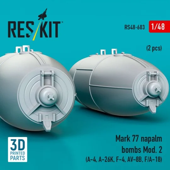 Mark 77 napalm bombs Mod. 2 (2pcs) (A-4, A-26K, F-4, AV-8B, F/A-18)... Mark 77 napalm bombs Mod. 2 (2pcs) (A-4, A-26K, F-4, AV-8B, F/A-18)...
