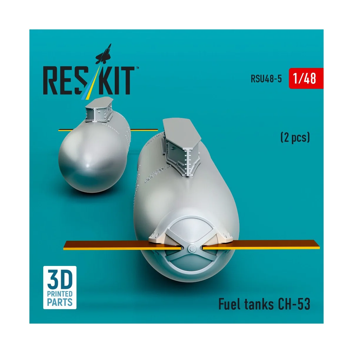 Fuel tanks ??-53 (2 pcs) (3D Printed), 1/48 - ResKit Models RSU48-0005