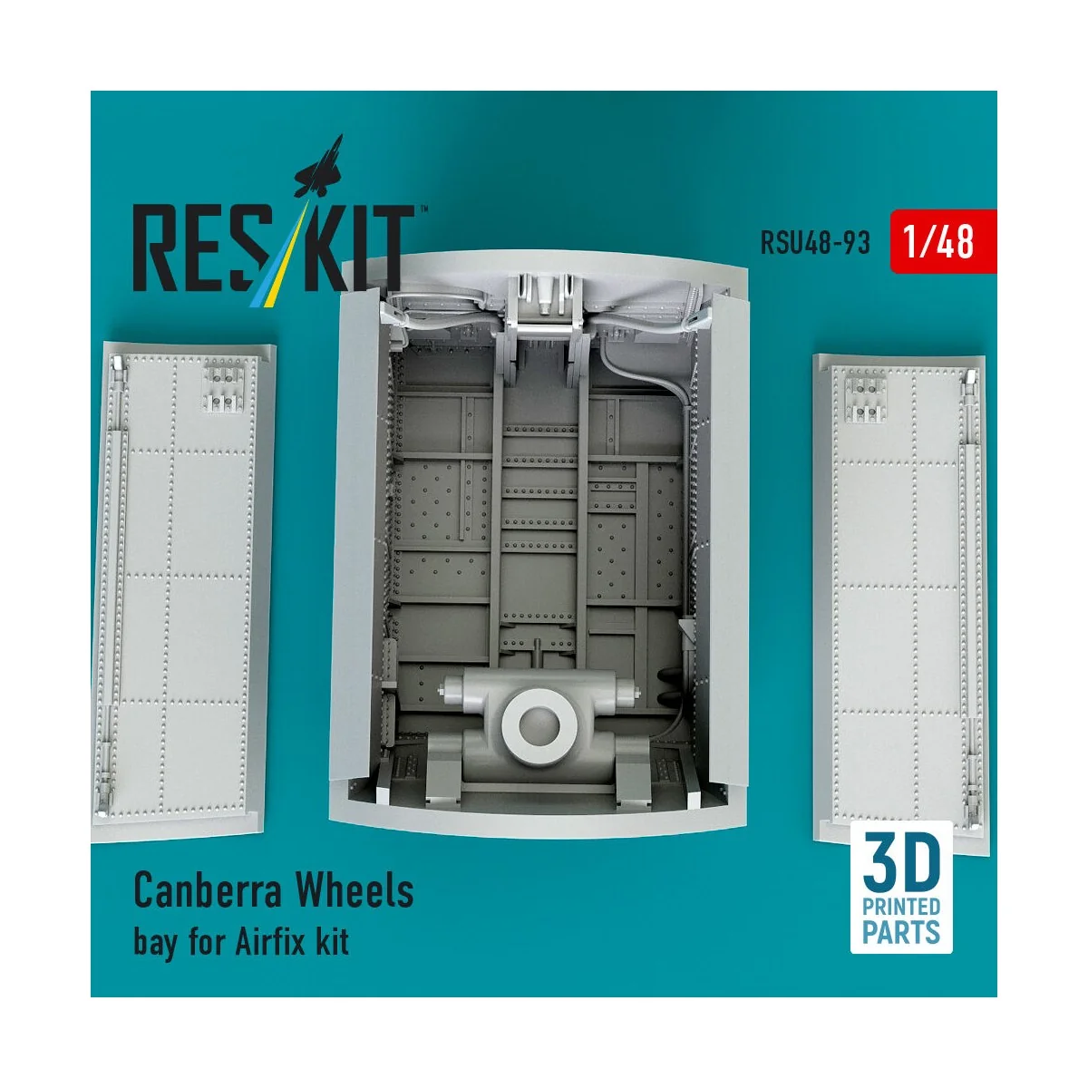Canberra Wheels bay for Airfix kit (3D Printed), 1/48 - ResKit Mode...