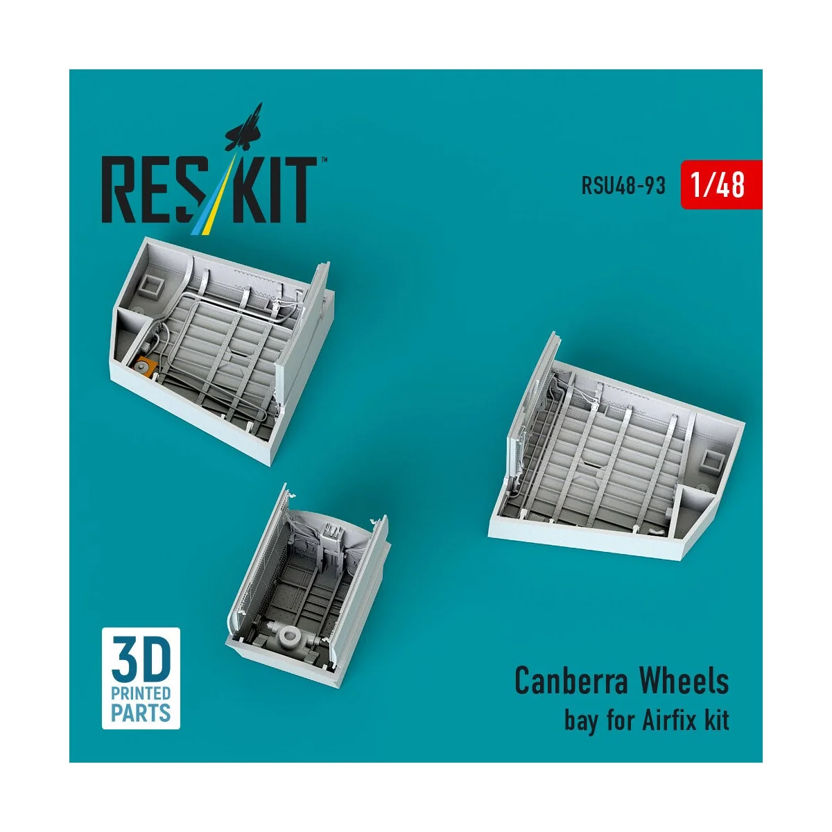 Canberra Wheels bay for Airfix kit (3D Printed), 1/48 - ResKit Mode...