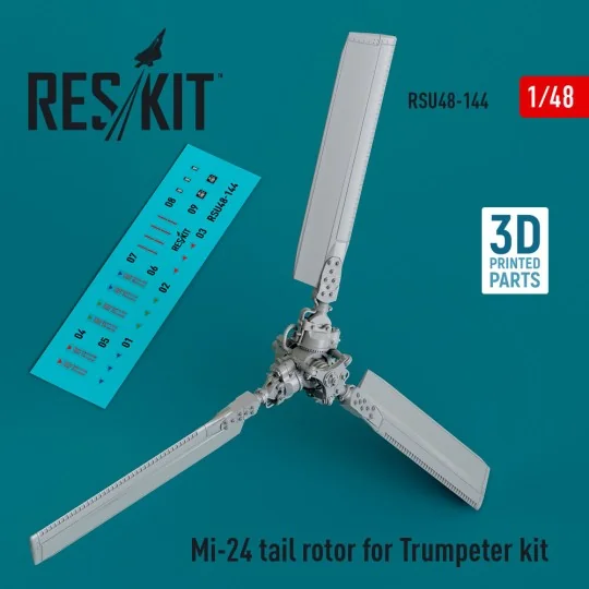 Mi-24 tail rotor for Trumpeter kit (3D Printed), 1/48 - ResKit Mode...