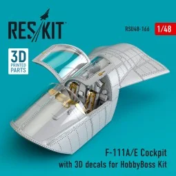F-111A/E Cockpit with 3D decals for HobbyBoss kit (3D Printed), 1/4...