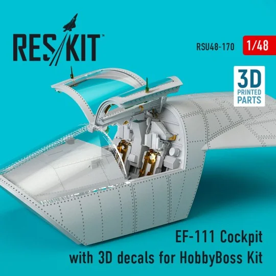 EF-111 Cockpit with 3D decals for HobbyBoss kit (3D Printed), 1/48 ...