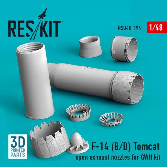 F-14 (B, D) Tomcat open exhaust nozzles for GWH kit (3D Printed), 1...