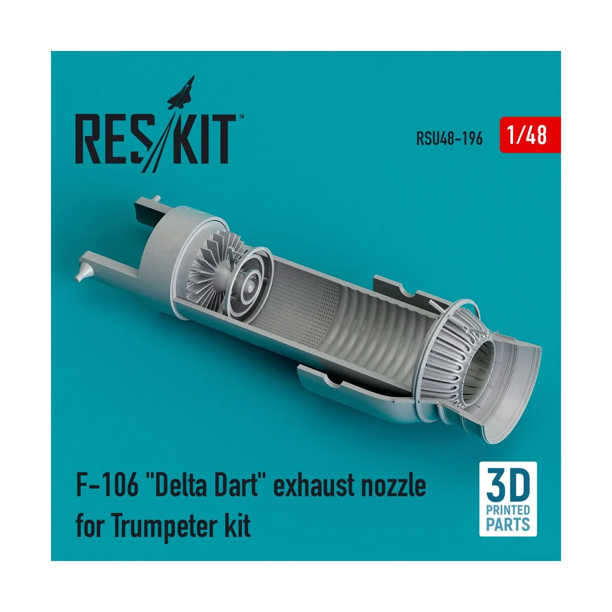 F-106 Delta Dart exhaust nozzle for Trumpeter kit (3D Printed), 1/4...