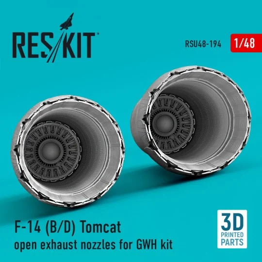 F-14 (B, D) Tomcat open exhaust nozzles for GWH kit (3D Printed), 1...