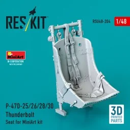P-47D-25/26/28/30 Thunderbolt Seat for MiniArt kit (3D Printed), 1/...
