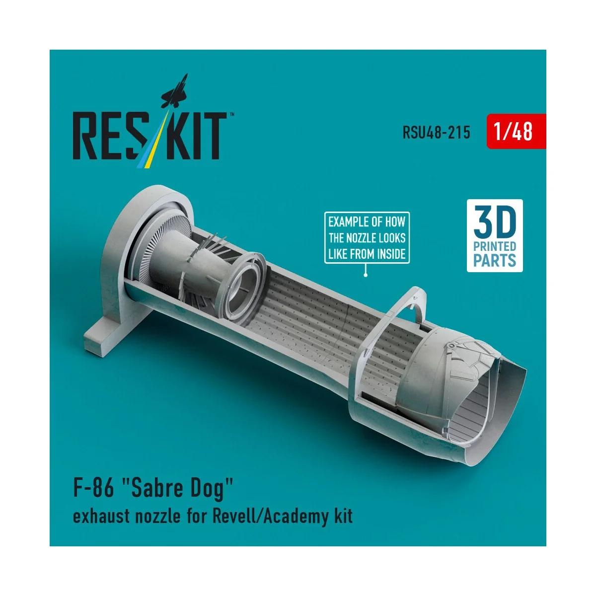 F-86 Sabre Dog exhaust nozzle for Revell/Academy kit (3D Printed), ...