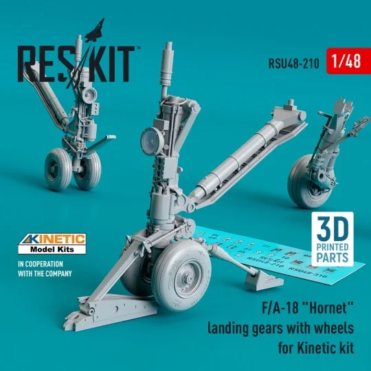 F/A-18 Hornet landing gear with wheels for Kinetic kit (3D Printed)...