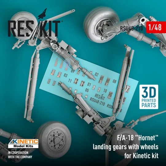 F/A-18 Hornet landing gear with wheels for Kinetic kit (3D Printed)...