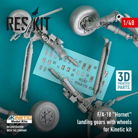 F/A-18 Hornet landing gear with wheels for Kinetic kit (3D Printed)...