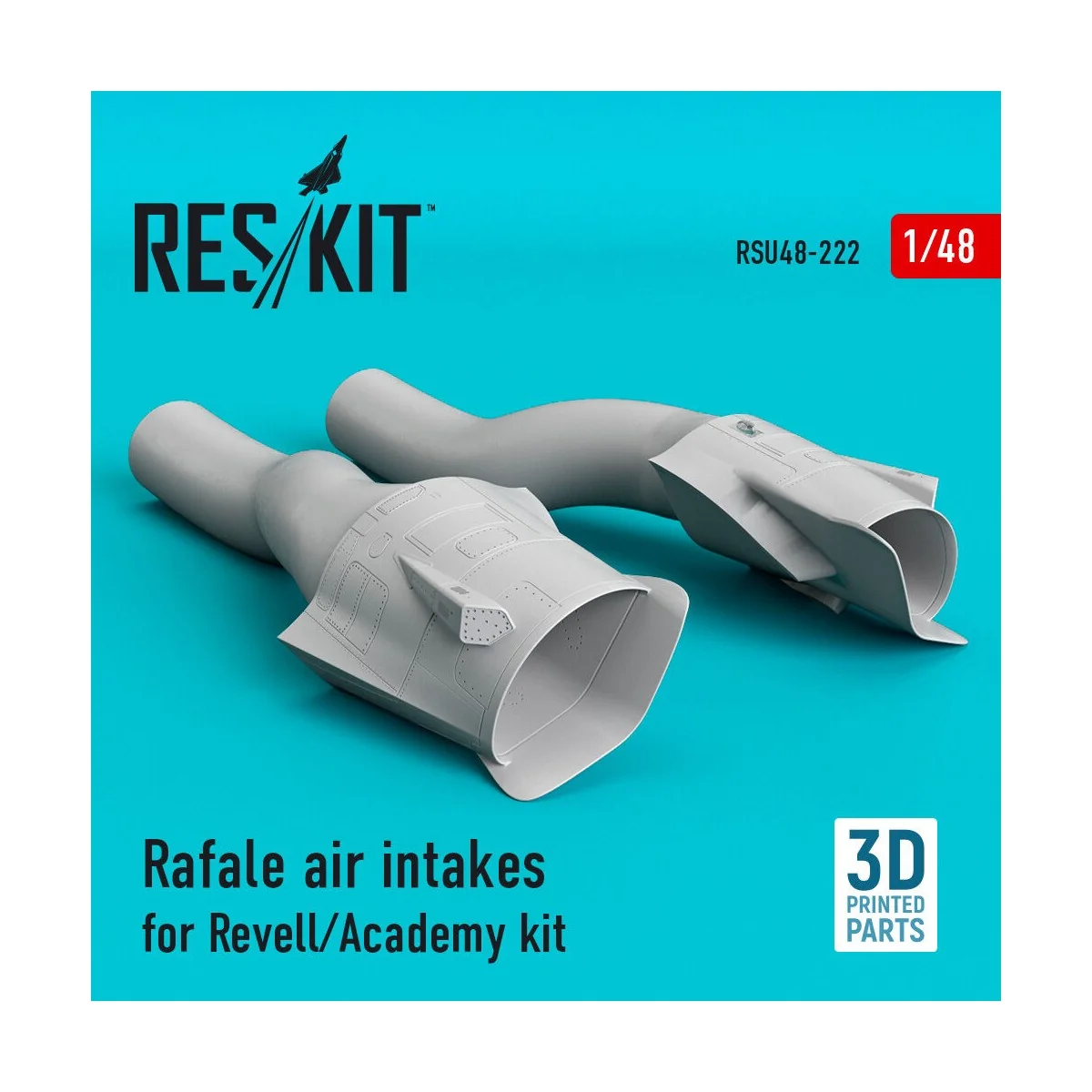 Rafale air intakes for HobbyBoss kit (3D Printed), 1/48 - ResKit Mo...